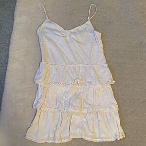 SO White Tiered Mini Dress